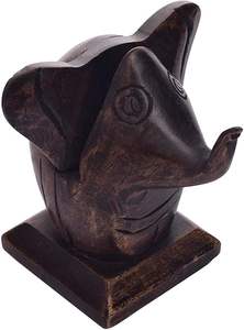 Soporte de madera para gafas con forma de elefante, tallado a mano, organizador decorativo para gafas, accesorio para el hogar, la oficina o el escritorio, regalo. - Product Image 4