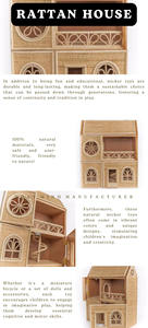 Cet ensemble de jouets maison de poupée à construire soi-même, en rotin, avec meubles en plastique et en bois, et modèles en bambou, est conçu pour les filles et encourage la créativité. - Product Image 5