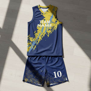 ชุดบาสเก็ตบอลแบบซับลิเมชั่นคุณภาพสูงสั่งทำขายส่ง ผ้าโพลีเอสเตอร์ 100% - Product Image 1