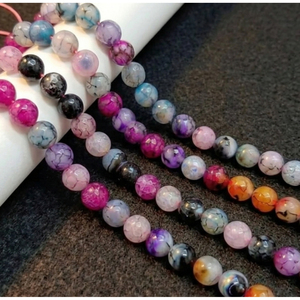 Jaunty 8-10mm Natural Onyx Round Faceted <b>Beads</b> Multi <b>Color</b> for Bracelet Making DIY - Product Image 5