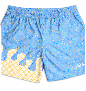 Conjunto de Pantalones Cortos de Béisbol con Estampado de Helado a la Moda para Mamá e Hija, Personalizados, de Secado Rápido, Transpirables, de Poliéster/Algodón para el Verano - Product Image 3