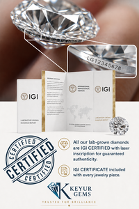 KEYUR GEMS เพชรเจียระไนขนาด 0.3 กะรัต 0.4 กะรัต 0.5 กะรัต คุณภาพ D VVS2 ระดับ Excellent เพชรเลี้ยงในห้องปฏิบัติการ ทรงบริลเลียนท์ สำหรับทำเครื่องประดับ รับรองโดย IGI เจาะด้วยเลเซอร์ - Product Image 5