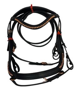 บังเหียนม้าหนังทำด้วยมือสวมใส่สบายปรับได้สำหรับการขี่และการแข่งขัน - Product Image 1