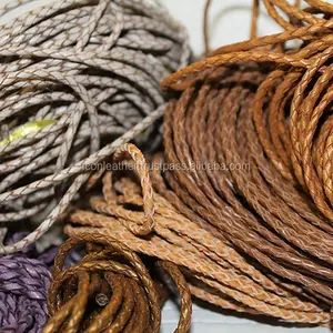 高品质时尚批发编织真皮绳圆形皮绳手链制作Bolo编织皮绳
