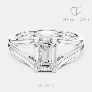 Bague de fiançailles en or blanc 14 carats avec diamant de laboratoire de 1,01 carat, coupe radiante, bague de mariée, certifiée IGI, bijoux fins, cadeau pour femme - Product Image 1