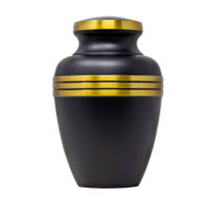 Urna de Cremación de Latón de Diseño Clásico para Cenizas Humanas, Urna Funeraria Conmemorativa de Metal Negro y Dorado con Tapa Roscada Segura, Precio Bajo - Product Image 2