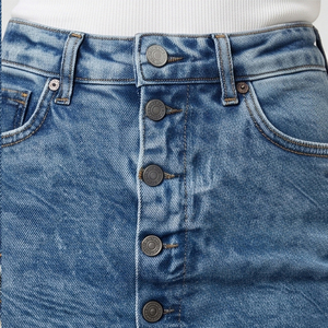 Faldas Vaqueras Vintage a la Rodilla para Mujer, Falda Vaquera de Moda Urbana, Falda Vaquera Informal de Cintura Alta para Mujer - Product Image 2
