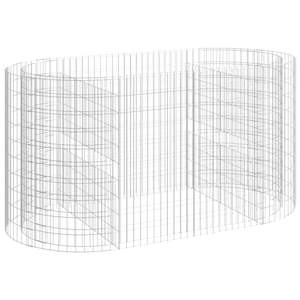 Grandes jardinières surélevées en gabion, robustes, en fer galvanisé argenté - Product Image 2