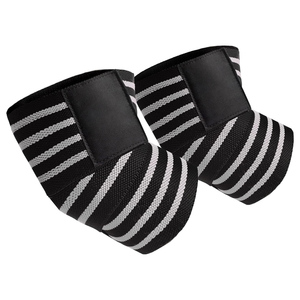 Heavy Lifting Exercise Sports Figure Eight Elbow <b>Wraps</b> For Gym Natural Color Body Building Elastic Band Made In Pakistan - Product Image 6