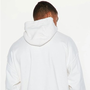 Sweat à capuche pour homme en velours polyester épais, coupe classique, avec impression par décoloration et logo 3D en relief personnalisé - Product Image 2