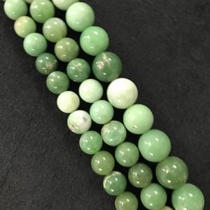 Cuentas Lisas de Crisoprasa 100% Naturales, Certificadas por IGI, Grado AA, de 10mm-14.5mm, Color Verde Piedra, Gema Vivaaz, Joyería Jaipur - Product Image 3