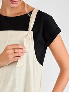 Salopette en coton ample pour femme, décontractée, douce et confortable, avec bretelles réglables, pour le quotidien et la mode streetwear - Product Image 6