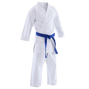 Uniforme de karaté blanc pour garçons, 100% coton, coupe régulière, avec ceinture bleue, kit de vêtements d'arts martiaux pour enfants - Product Image 1