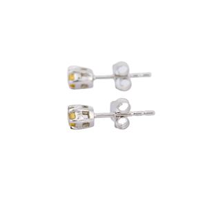 ต่างหูเม็ดเดี่ยวสีขาว14K ทำด้วยมือของนักออกแบบที่ทำด้วยมือต่างหูแบบเม็ดเดี่ยวสีซิทรีนธรรมชาติที่ทันสมัยเหมาะสำหรับเป็นของขวัญวันครบรอบแต่งงานของผู้หญิง - Product Image 3