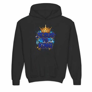 Sudadera con Capucha 'Jesus Is King God Is Faithful' para Hombre, Mujer y Jóvenes, Felpa Francesa, Bordado de Letras Personalizado, Ropa al por Mayor - Product Image 4