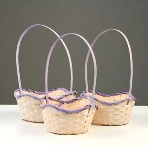 Cesta de bambú natural de colores, biodegradable, ecológica, precio barato, cestas naturales para vacaciones de Pascua - Product Image 6