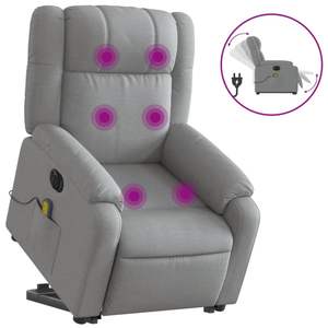 Fauteuil de massage électrique gris clair avec fonction de levage - Product Image 2