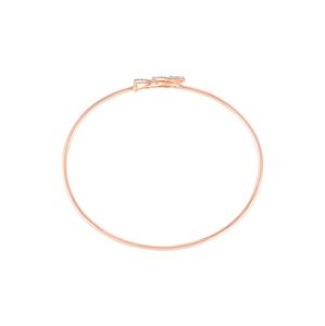 Rose Gold Lab Grown Diamond Double Circle Open Bangle Bracelet - Product Image 3