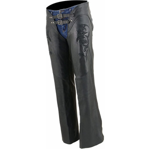Samroz - Pantalones de cuero negro para mujer, de talle bajo, con doble hebilla y bolsillos profundos en la cadera, para todas las estaciones - Product Image 1
