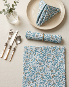 Serviettes de table en coton en gros, imprimées et brodées à la main, réutilisables pour les dîners, mariages et fêtes, 100 % coton fait main - Product Image 3