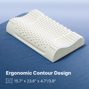 Oreiller ergonomique moderne pour le cou, garnissage en latex, design minimaliste, 100% latex naturel, nœuds de massage, respectueux de l'environnement - Product Image 3