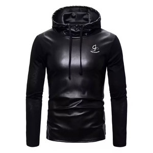 Veste à capuche en cuir noir pour homme, douce au toucher, veste d'hiver respirante, doublure écologique pour un usage quotidien, fabriquée au Pakistan - Product Image 1