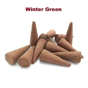 Conos de incienso de madera de Wintergreen ecológicos naturales (marrón) suministro al por mayor de incienso indio Ankit Impex - Product Image 1