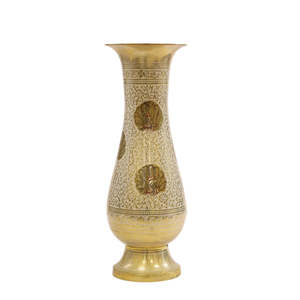 Jarrón de Flores Antiguo, Moderno y Tradicional, Diseño de Pavo Real Blanco, Hecho a Mano, Chapado en Latón, Forma Irregular, para Hogar y Bodas - Product Image 1