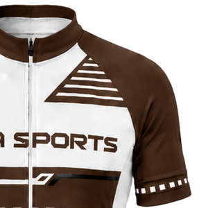 Custom Brown <b>White</b> <b>Cycling</b> <b>Jersey</b> Short Sleeve Full Zip Bike Shirt Breathable Racing Sportswear Custom Team <b>Cycling</b> Apparel - Product Image 4