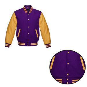 Veste d'hiver blanche et rouge pour homme, style universitaire, vente en gros, vêtements de rue pour homme, veste universitaire en laine de haute qualité - Product Image 4