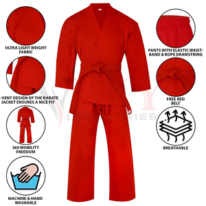 Nouvelle Arrivée - Service OEM/ODM - Tenue de Taekwondo Rouge Unie Entièrement Personnalisable - Vêtements d'Arts Martiaux - Product Image 6