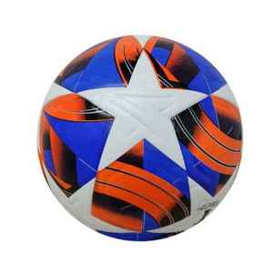 ฟุตบอลลายดาว สีขาว น้ำเงิน ส้ม ดีไซน์สกรีนพิมพ์ สำหรับฝึกซ้อมและแข่งขัน ใช้ได้ทั้งในร่มและกลางแจ้ง - Product Image 5