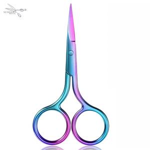 Ciseaux à manucure en métal avec finition arc-en-ciel, lame droite et tranchante, poignée ronde, outil de soin des ongles durable pour adultes - Product Image 2