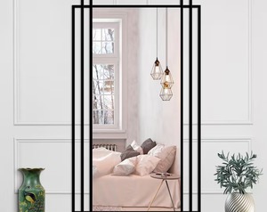 Premium Quality <b>Black</b> <b>Frame</b> Design Mirror Perfect for Office Malls and Modern Commercial Interior Decor Wholesale From India - Product Image 2