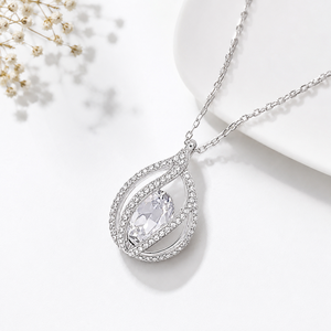 Collier pendentif en argent sterling 925 avec moissanite, forme ovale, diamant, cadeau d'anniversaire, bijoux - Product Image 5
