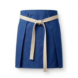 Delantal Azul con Ribete Beige y Bolsillo Frontal para Uniforme de Camarero/a de Restaurante/Bar, Tejido de Poliéster y Algodón, Unisex - Product Image 2