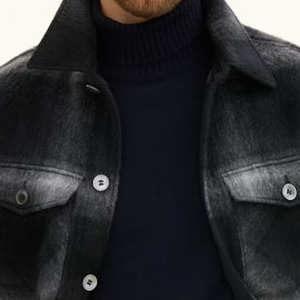 Hot Selling Men Shacket Front <b>Covered</b> <b>Button</b> Closure Relaxed Fit Soft Fabric Long Sleeve Windproof Fashion Outerwear for Winters - Product Image 4