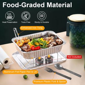 Set da 36 Pezzi di Accessori Monouso per Feste, Coperture per Buffet a Mezza Misura, Utensili e Scaldavivande per Chafing Dish e Buffet - Product Image 2