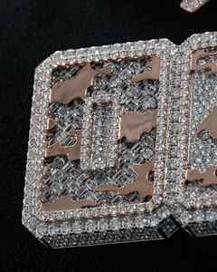 Moissanite Custom <b>Name</b> Necklace Iced Out Bling Bling Hip Hop Style Personalized Baguette Pendant with Link <b>Chain</b> Silver - Product Image 3