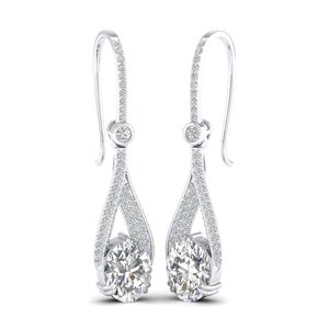 REYES Factory Wholesale Price CVD Lab Grown <b>Diamond</b> Drop <b>Earrings</b> in 14K 18K Solid Gold Wedding Party Wear Jewelry For Women - Product Image 5