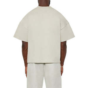 เสื้อยืดทรงบ็อกซ์โอเวอร์ไซส์ แขนเสื้อแบบดรอปโชว์เดอร์ ผ้าฝ้ายเฟรนช์เทอร์รี่ 100% ทรงหลวม สไตล์ลำลอง สำหรับผู้ชาย พร้อมโลโก้ด้านหน้าแบบสั่งทำพิเศษ - Product Image 2