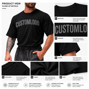 เสื้อยืดคุณภาพสูงสำหรับผู้ชายไซส์ใหญ่ พิมพ์ลายได้ตามต้องการ คอกลม แขนสั้น ผ้าฝ้าย 100% เสื้อยืดเปล่าสีพื้นสำหรับผู้ชาย - Product Image 4