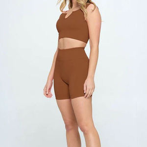 Nuevo Conjunto de Yoga Ecológico de 2 Piezas con Logotipo Personalizado al por Mayor, Ropa de Yoga Elástica para Mujer, Conjunto Deportivo para Mujer - Product Image 5