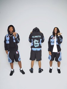 Men's Blue Black Design Nylon Hooded Windbreaker <b>Set</b> Black Blue Letter Print Zipper Closure Regular Fit All Seasons Outdoor Wear - Product Image 4