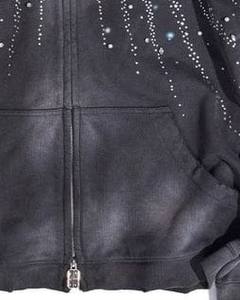 Sweat-shirts à capuche style Bling avec strass pour hommes – Vente en gros, couleur personnalisée, confortables et respirants, avec fermeture éclair, pour la mode urbaine - Product Image 6