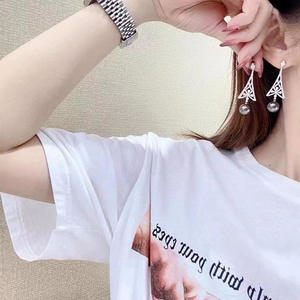 Manufacturer Wholesale Light Luxury S925 Pure Silver Natural <b>Pearl</b> <b>Earrings</b> 10-11MM Round with Slight Flaw Gift - Product Image 4