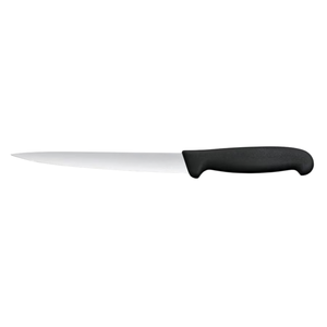 Couteau à fileter Fibrox 18 cm en acier inoxydable, lame flexible et tranchante, manche ergonomique noir pour la découpe et le nettoyage du poisson et de la viande en cuisine - Product Image 1