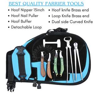 Kit de Herrador de Grado Industrial con Extractor de Clavos, Pulidor, Cortaúñas para Pezuñas, Delantal de Seguridad y Juego de 4 Cuchillas para Pezuñas con Extremo de Latón y Corte Afilado - Product Image 3