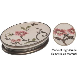 Set di Accessori da Bagno Moderno Classico Floreale Larrisa 4 Pezzi Include Dispenser Sapone, Bicchiere, Portaspazzolino, Portasapone per Uso Domestico - Product Image 4