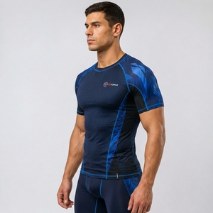 High Quality Lightweight Rash guard <b>for</b> <b>Men</b> Latest Short Sleeves Gym <b>Shirt</b> with Plain <b>Compression</b> Boys Short Sleeve Rush Guards - Product Image 3